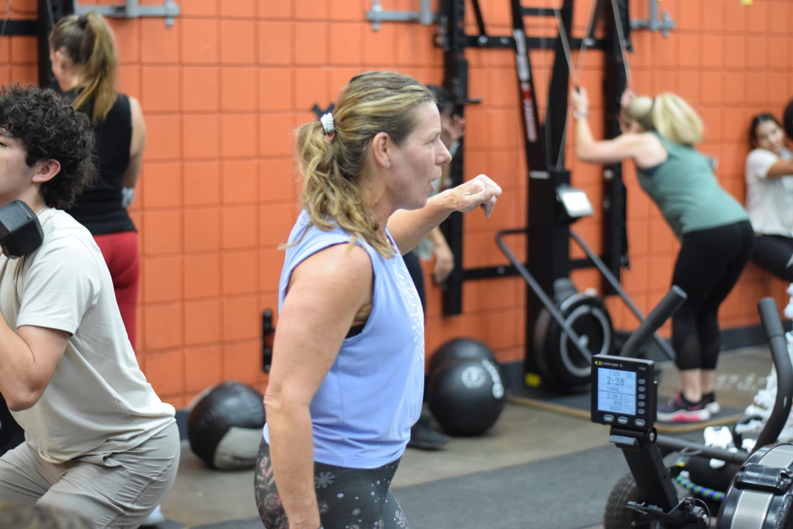 Jill coaching during a Breakthrough group fitness class at The Energy Lab in Redlands, CA.