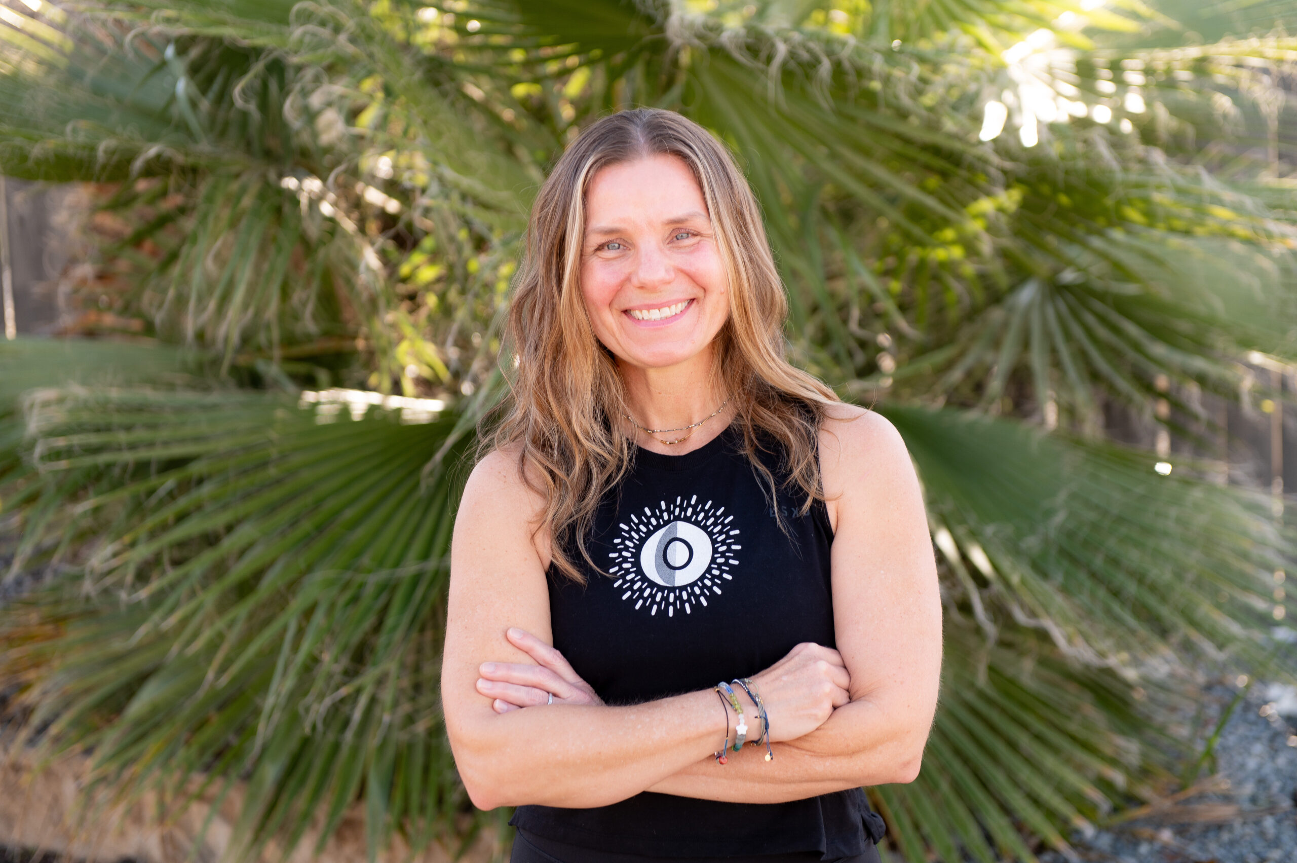 Jill in front of a tree at The Energy Lab in Redlands, CA.