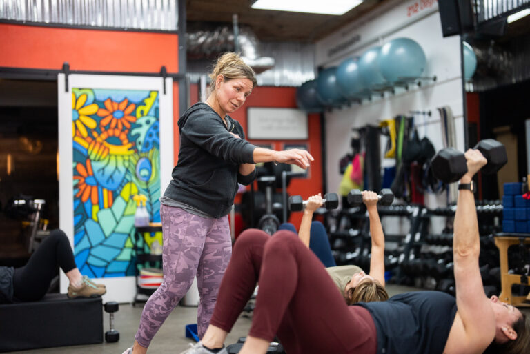 Jill coaching during a personal training session at The Energy Lab in Redlands, CA.