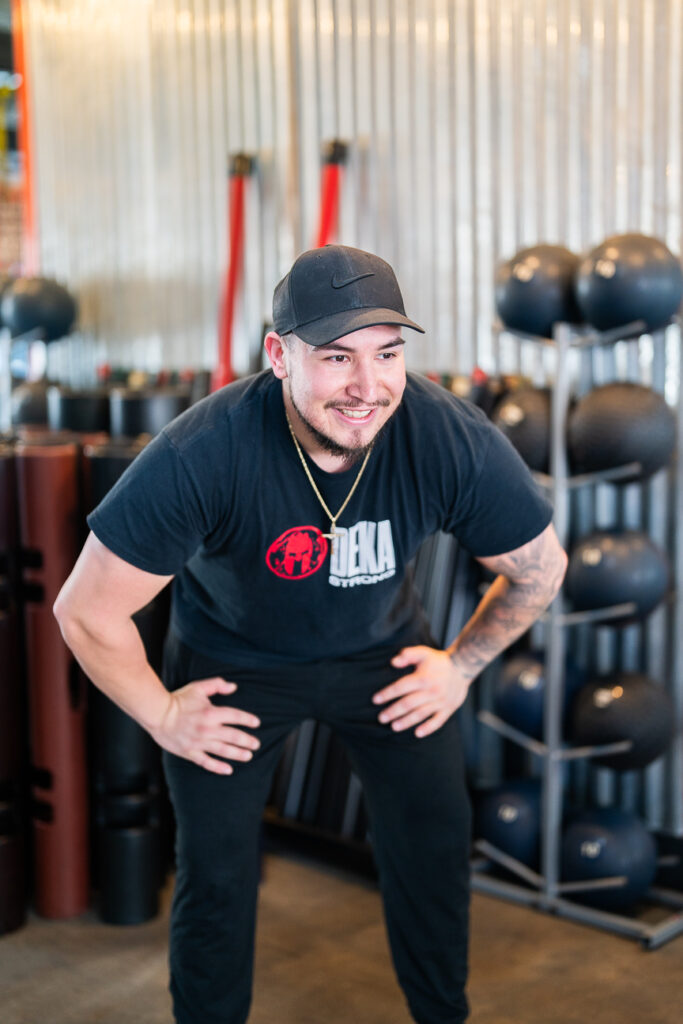 Isaac coaching during a personal training session at The Energy Lab in Redlands, CA.