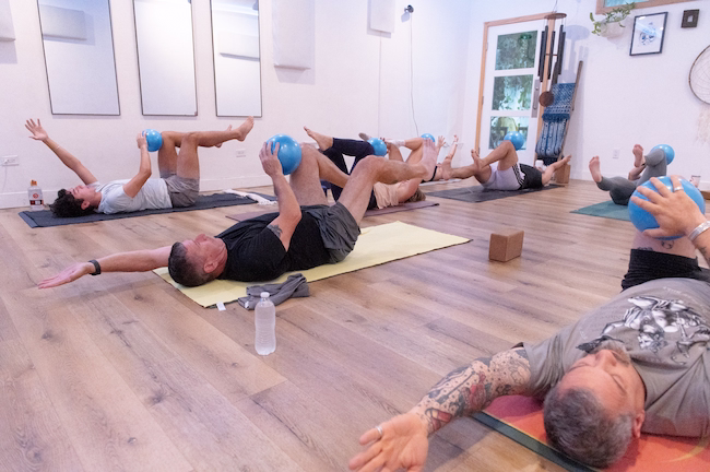 Yoga Lab students practicing together at The Energy Lab in Redlands