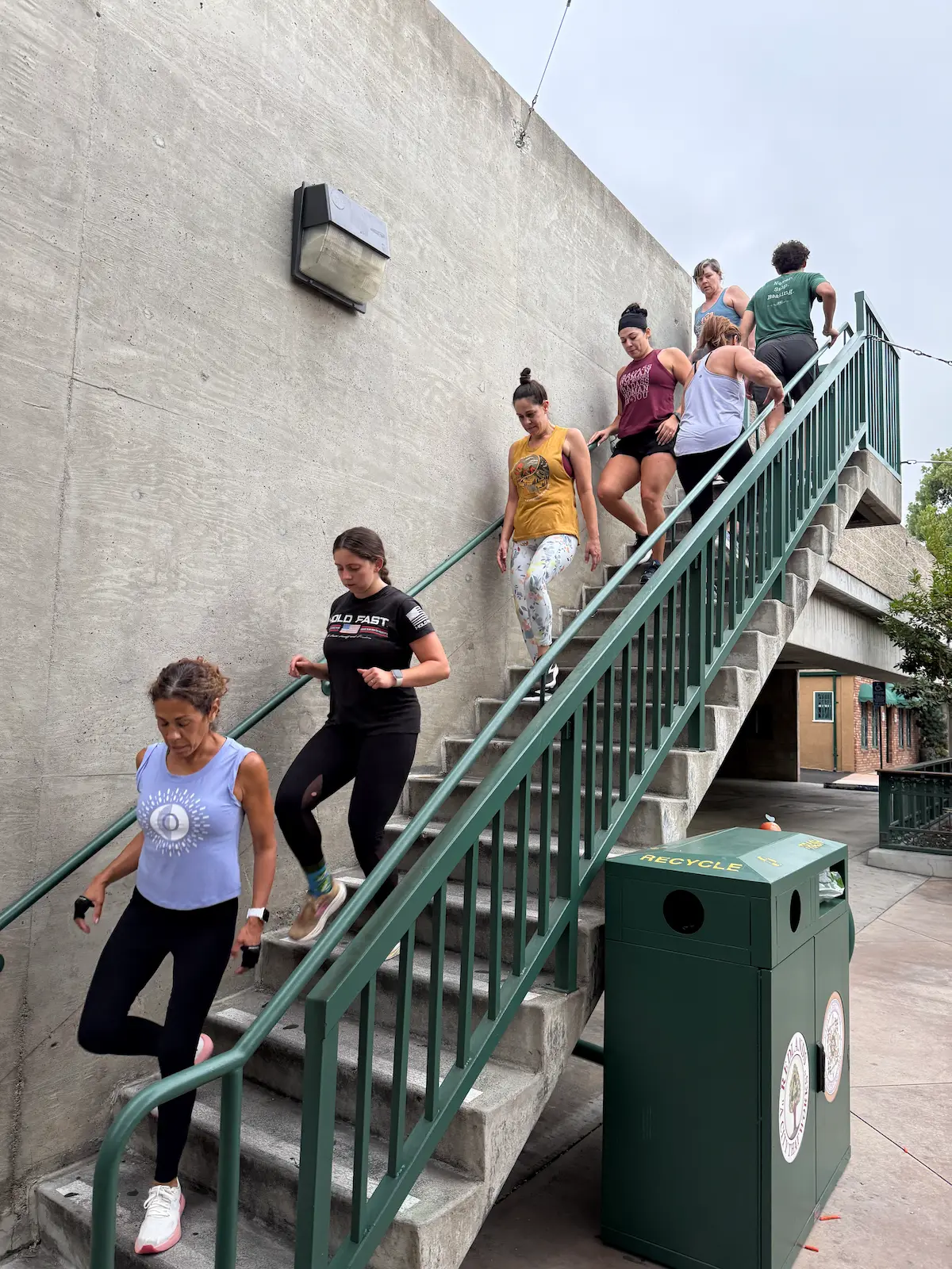 Running stairs during Breakthrough class at The Energy Lab in Redlands, CA.
