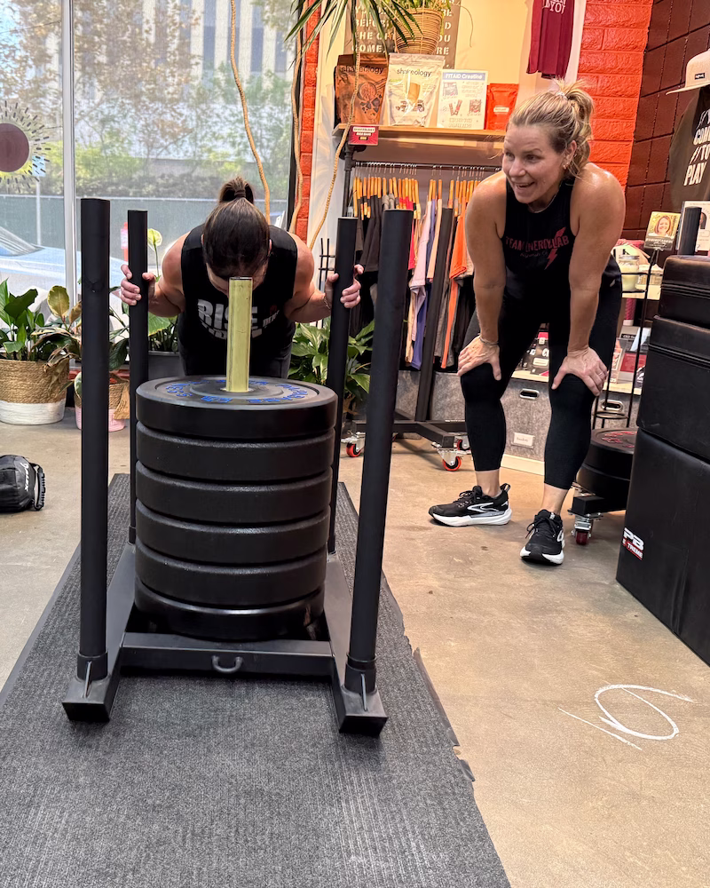 Jill doing some personal training for Hyrox at The Energy Lab in Redlands, CA